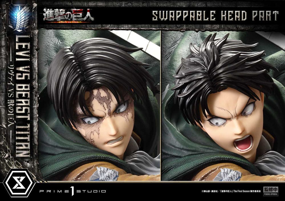 Attack on Titan Estatua Ultimate Premium Masterline Series 1/4 Levi Versus Beast Titan 73 cm