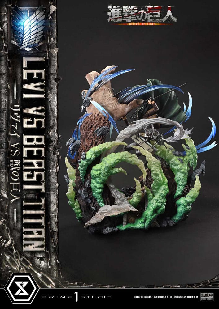 Attack on Titan Estatua Ultimate Premium Masterline Series 1/4 Levi Versus Beast Titan 73 cm