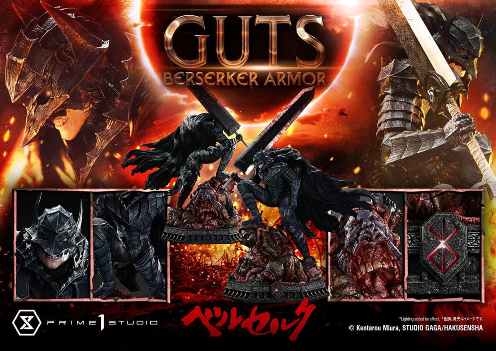 Berserk Estatua Ultimate Premium Masterline Series 1/4 Guts, Berserker Armor Grunbeld vs. Guts 94 cm