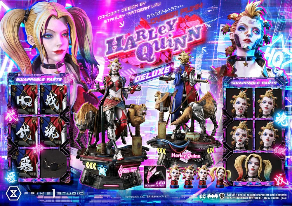 Batman Estatua Ultimate Premium Masterline Series Cyberpunk Harley Quinn Deluxe Version 60 cm