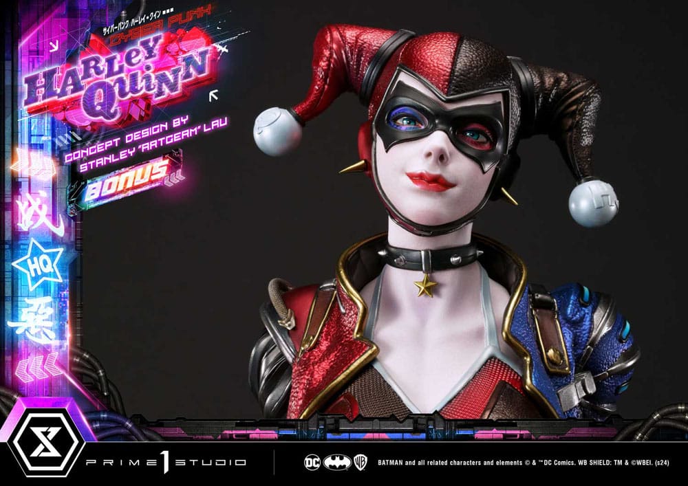 Batman Estatua Ultimate Premium Masterline Series Cyberpunk Harley Quinn Deluxe Bonus Version 60 cm