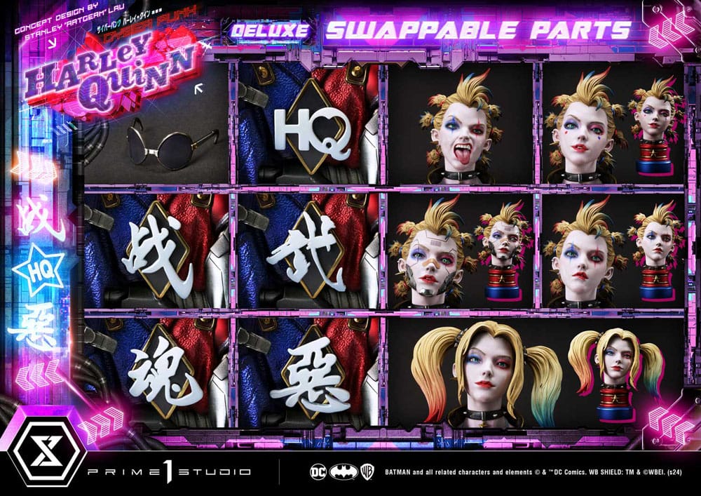 Batman Estatua Ultimate Premium Masterline Series Cyberpunk Harley Quinn Deluxe Bonus Version 60 cm