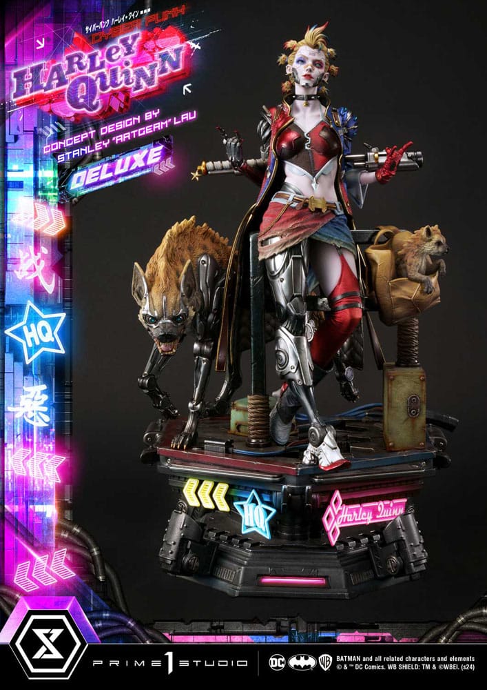 Batman Estatua Ultimate Premium Masterline Series Cyberpunk Harley Quinn Deluxe Bonus Version 60 cm