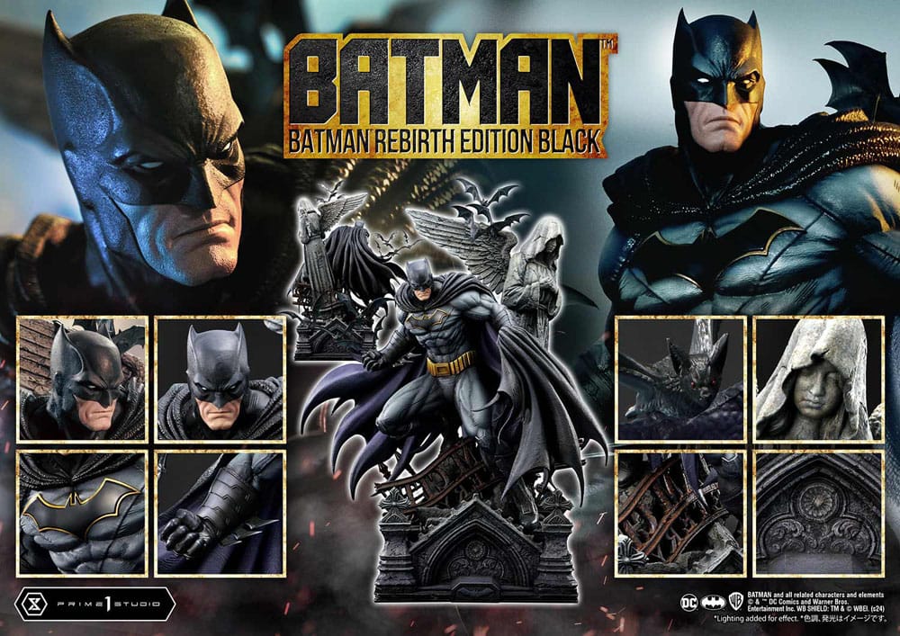 Batman Estatua Ultimate Premium Masterline Series 1/4 Batman Rebirth Edition Black Deluxe Version 71 cm