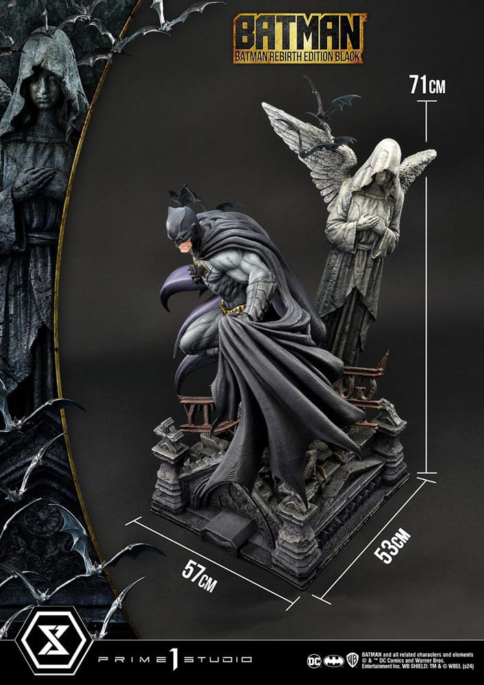 Batman Estatua Ultimate Premium Masterline Series 1/4 Batman Rebirth Edition Black Deluxe Version 71 cm