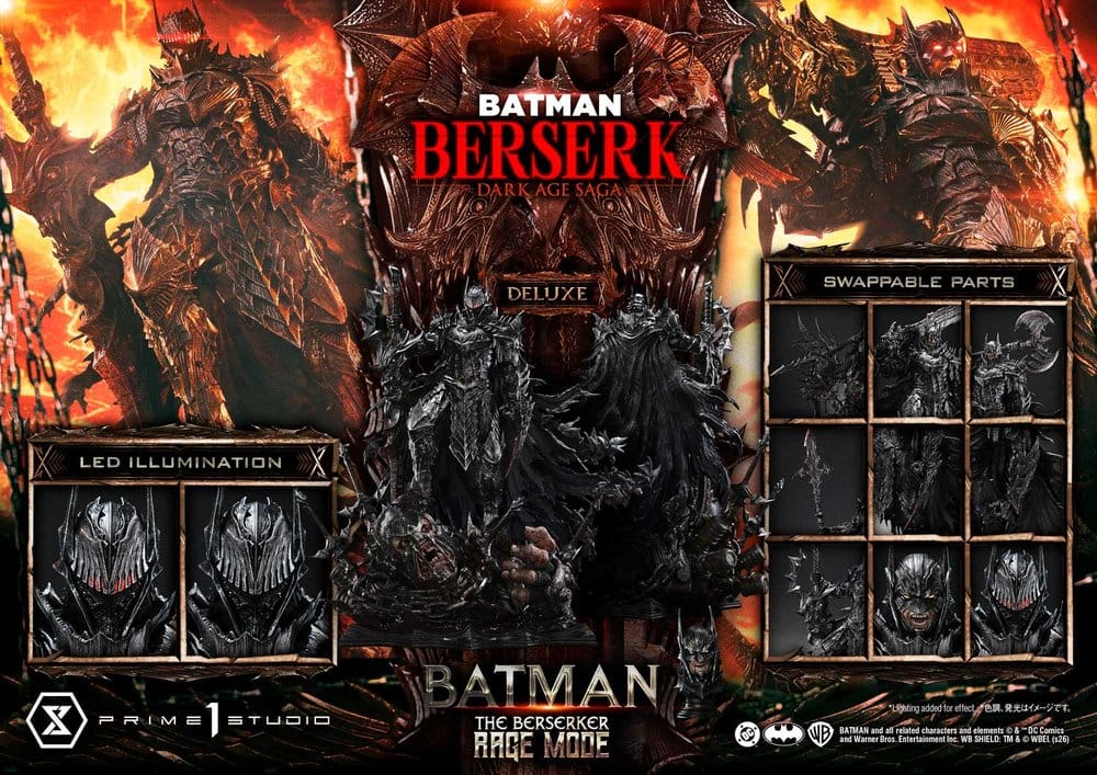 DC Comics Estatua Ultimate Premium Masterline Series 1/4 Batman (Comics) Batman: The Berserker Rage Mode Deluxe Version 93 cm