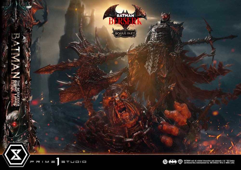 DC Comics Estatua Ultimate Premium Masterline Series 1/4 Batman (Comics) Batman: The Berserker Rage Mode DX Bonus Version 93 cm