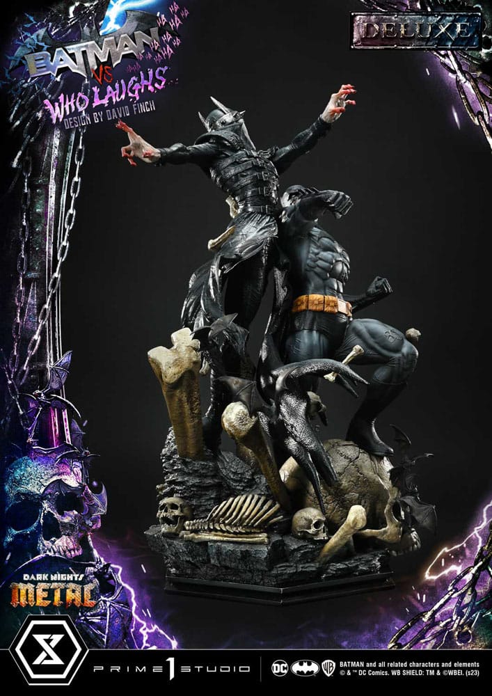 Dark Nights: Metal Estatua Ultimate Premium Masterline Series 1/4 Batman VS Batman Who Laughs Deluxe Bonus Version 67 cm