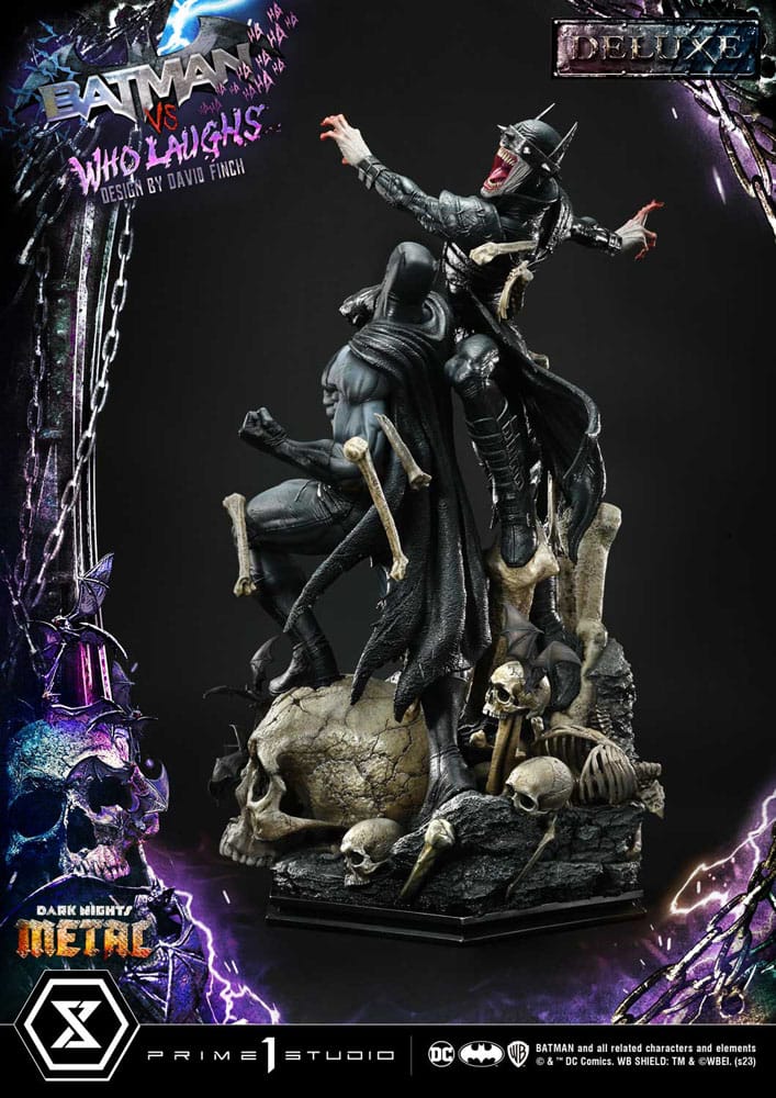 Dark Nights: Metal Estatua Ultimate Premium Masterline Series 1/4 Batman VS Batman Who Laughs Deluxe Bonus Version 67 cm