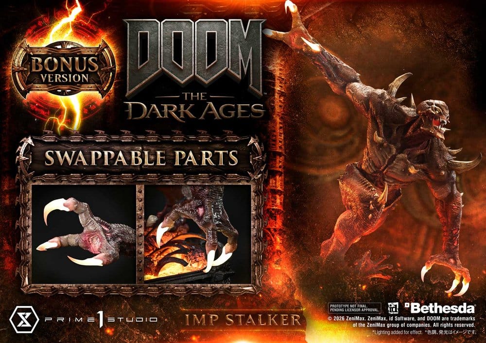 DOOM: The Dark Ages Estatua Ultimate Premium Masterline Series 1/4 Imp Stalker Bonus Version 77 cm