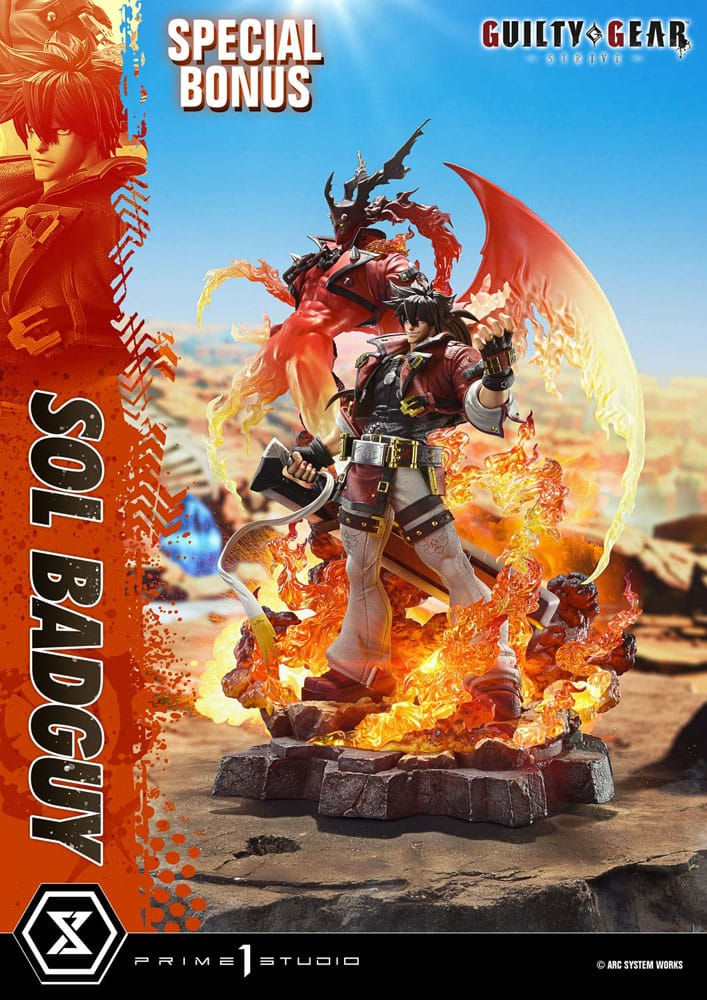 Guilty Gear Strive Estatua Ultimate Premium Masterline Series 1/4 Sol Badguy Bonus Version 82 cm
