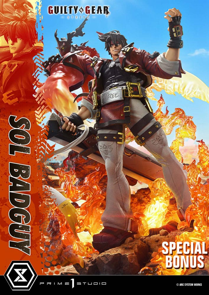 Guilty Gear Strive Estatua Ultimate Premium Masterline Series 1/4 Sol Badguy Bonus Version 82 cm