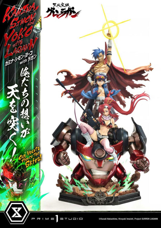 Gurren Lagann Estatua Ultimate Premium Masterline Series 1/4 Kamina, Simon & Yoko with Lagann 97 cm