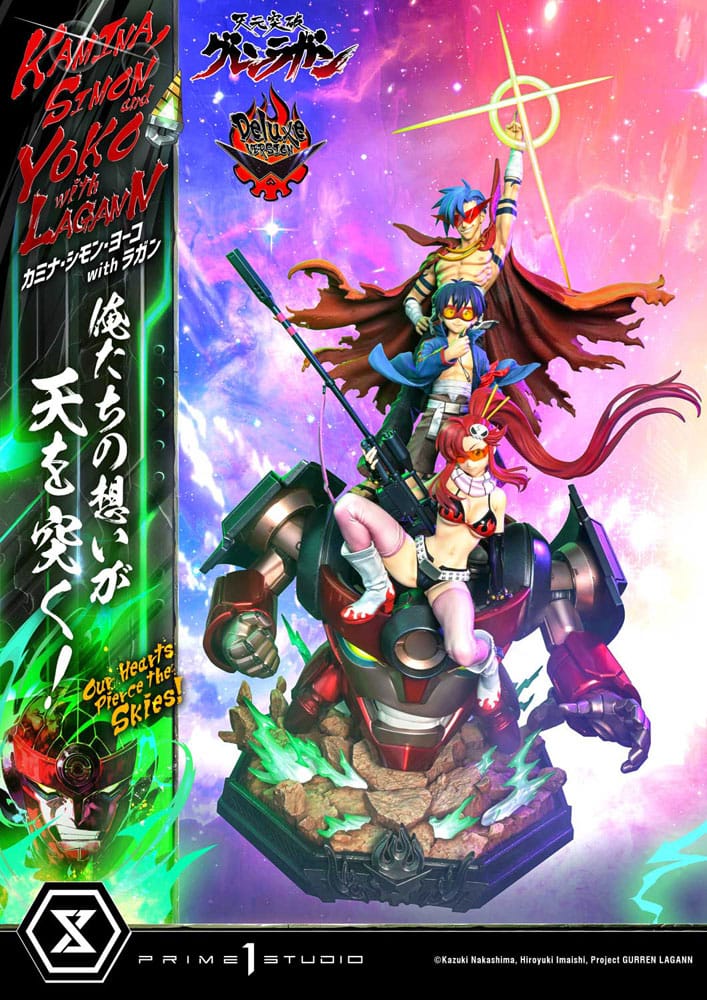 Gurren Lagann Estatua Ultimate Premium Masterline Series 1/4 Kamina, Simon & Yoko with Lagann Deluxe Version 97 cm