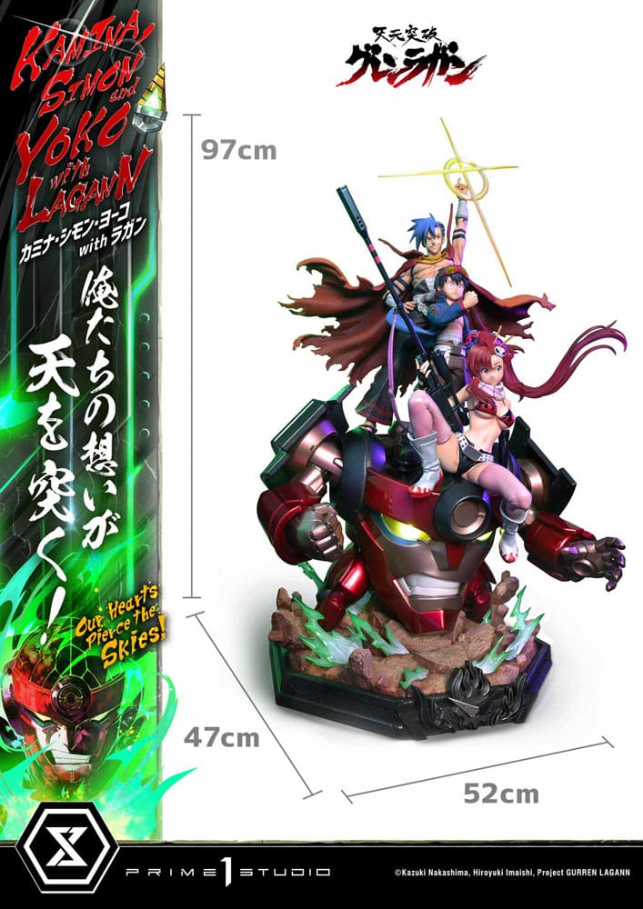 Gurren Lagann Estatua Ultimate Premium Masterline Series 1/4 Kamina, Simon & Yoko with Lagann Deluxe Version 97 cm