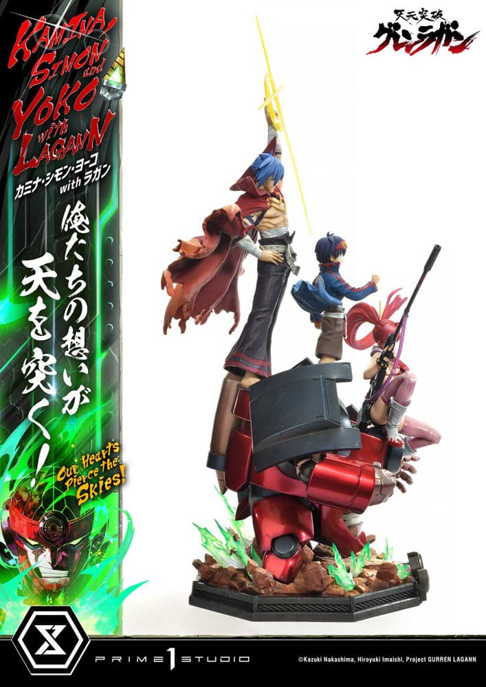 Gurren Lagann Estatua Ultimate Premium Masterline Series 1/4 Kamina, Simon & Yoko with Lagann Deluxe Version 97 cm