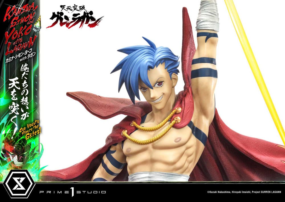 Gurren Lagann Estatua Ultimate Premium Masterline Series 1/4 Kamina, Simon & Yoko with Lagann Deluxe Version 97 cm