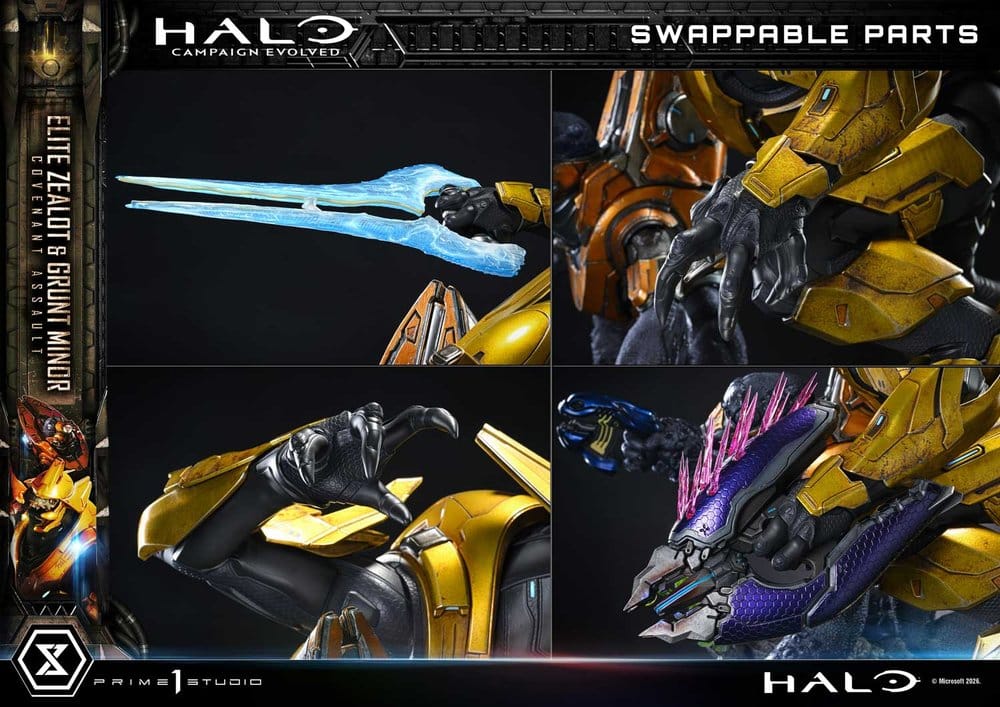 Halo: Campaign Evolved Ultimate Premium Masterline Series Estatua 1/4 Elite Zealot & Grunt Minor: Covenant Assault 81 cm