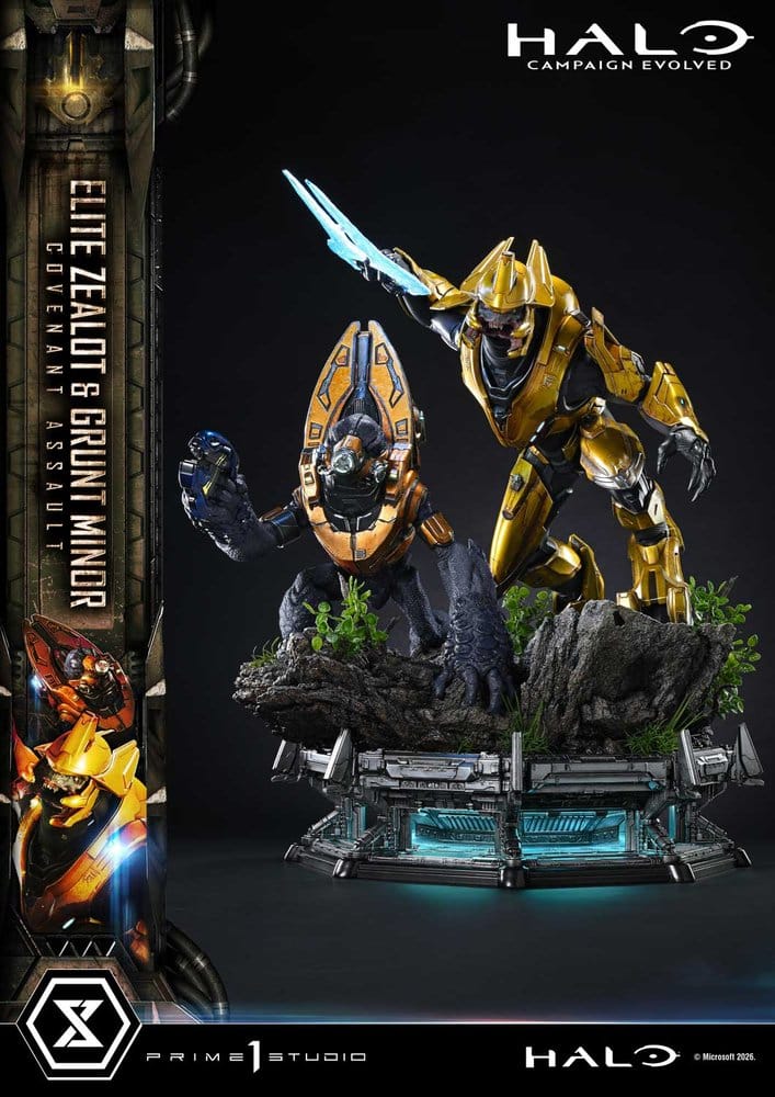 Halo: Campaign Evolved Ultimate Premium Masterline Series Estatua 1/4 Elite Zealot & Grunt Minor: Covenant Assault 81 cm