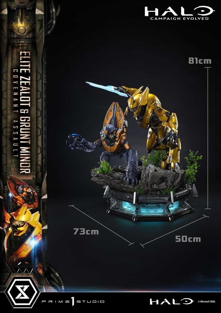 Halo: Campaign Evolved Ultimate Premium Masterline Series Estatua 1/4 Elite Zealot & Grunt Minor: Covenant Assault 81 cm