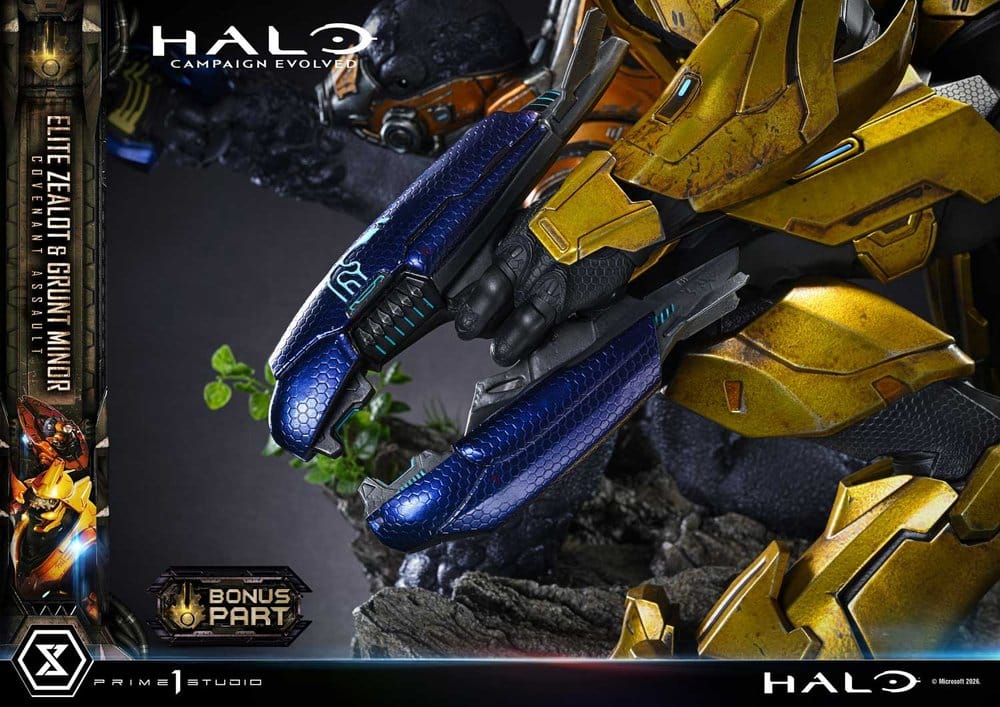 Halo: Campaign Evolved Ultimate Premium Masterline Series Estatua 1/4 Elite Zealot & Grunt Minor: Covenant Assault Bonus Version 81 cm