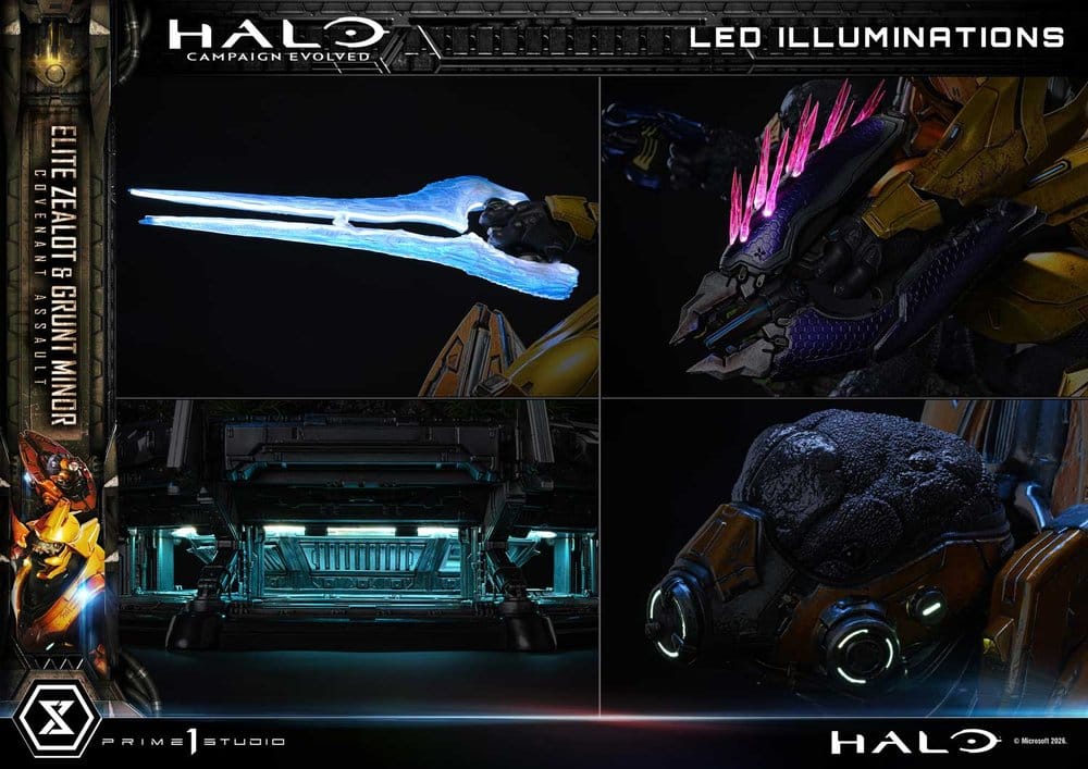 Halo: Campaign Evolved Ultimate Premium Masterline Series Estatua 1/4 Elite Zealot & Grunt Minor: Covenant Assault Bonus Version 81 cm