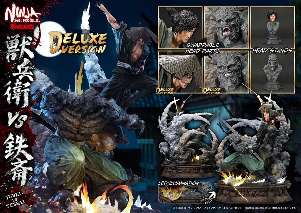 Ninja Scroll Estatua Ultimate Premium Masterline Series 1/4 Jubei Versus Tessai Deluxe Bonus Version 101 cm