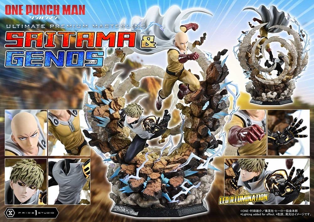 One-Punch Man Estatua Ultimate Premium Masterline Series 1/4 Saitama & Genos  73 cm