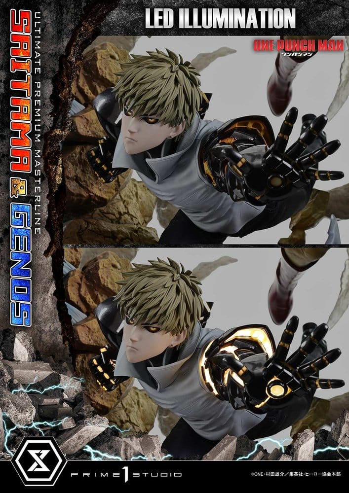 One-Punch Man Estatua Ultimate Premium Masterline Series 1/4 Saitama & Genos  73 cm
