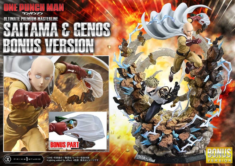 One-Punch Man Estatua Ultimate Premium Masterline Series 1/4 Saitama & Genos DX Bonus Version 73 cm