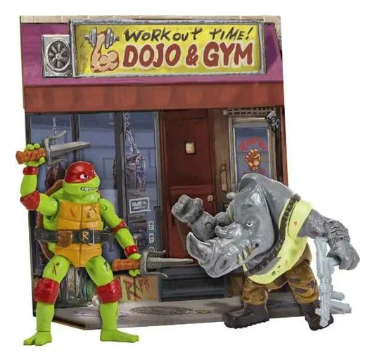Ninja Turtles: Caos Mutante Battle Pack Figuras Raphael vs. Rocksteady 11 cm