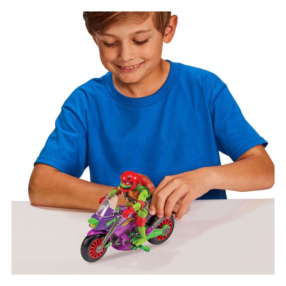 Tales of the Teenage Mutant Ninja Turtles Figura con vehículo Raphael & Purple Dragon 12 cm
