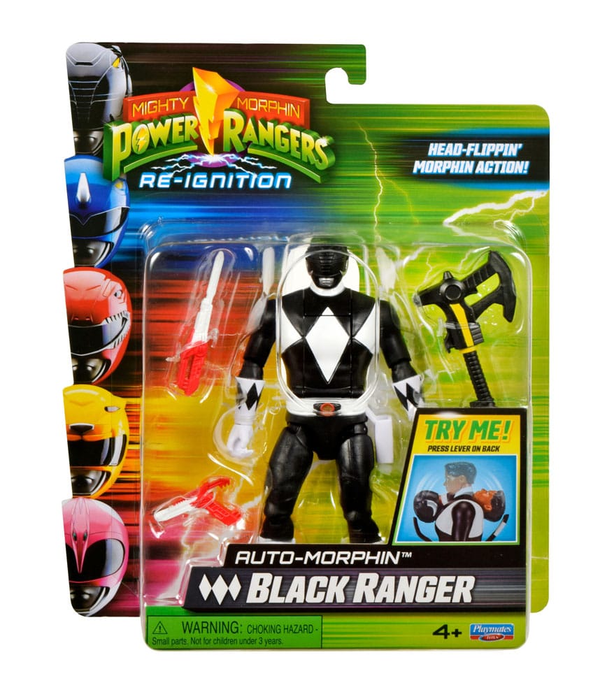 Mighty Morphin Power Rangers Figura Auto-Morphin Black Ranger 12 cm