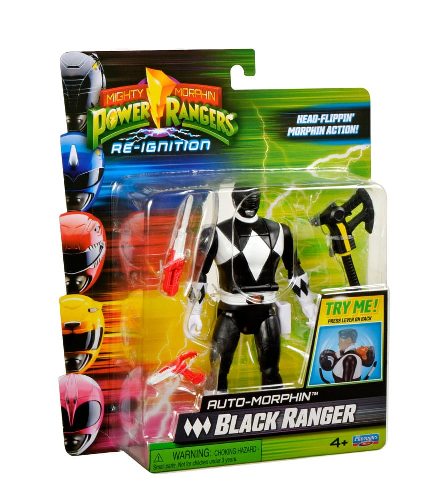 Mighty Morphin Power Rangers Figura Auto-Morphin Black Ranger 12 cm
