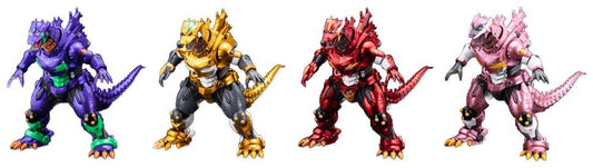 Godzilla x Evangelion pack de 4 Estatuas Gekizou Series Type-3 Kiryu Eva colour Ver. Metallic color Limited Ver. 9 cm