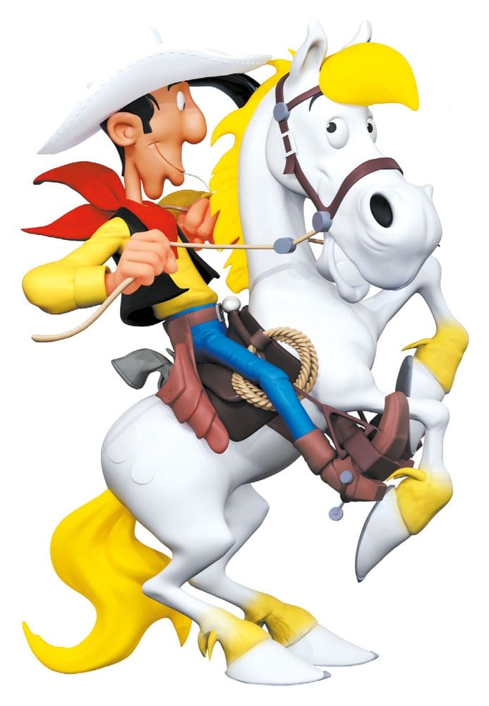 Lucky Luke Resin Estatua Lucky Luke en Jolly Jumper encabritado 25 cm