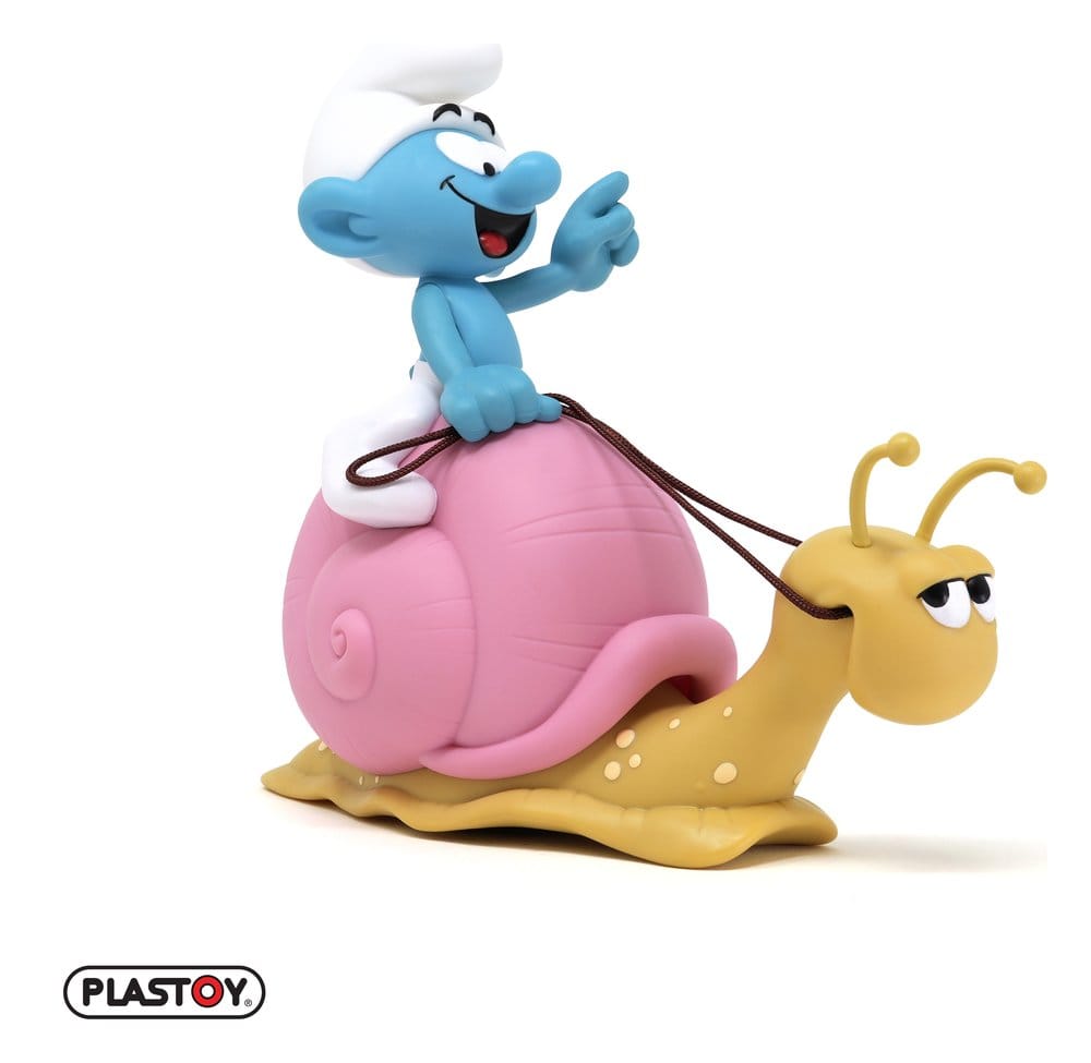 Los Pitufos: Hucha Smurf on a Snail's Back 19 cm