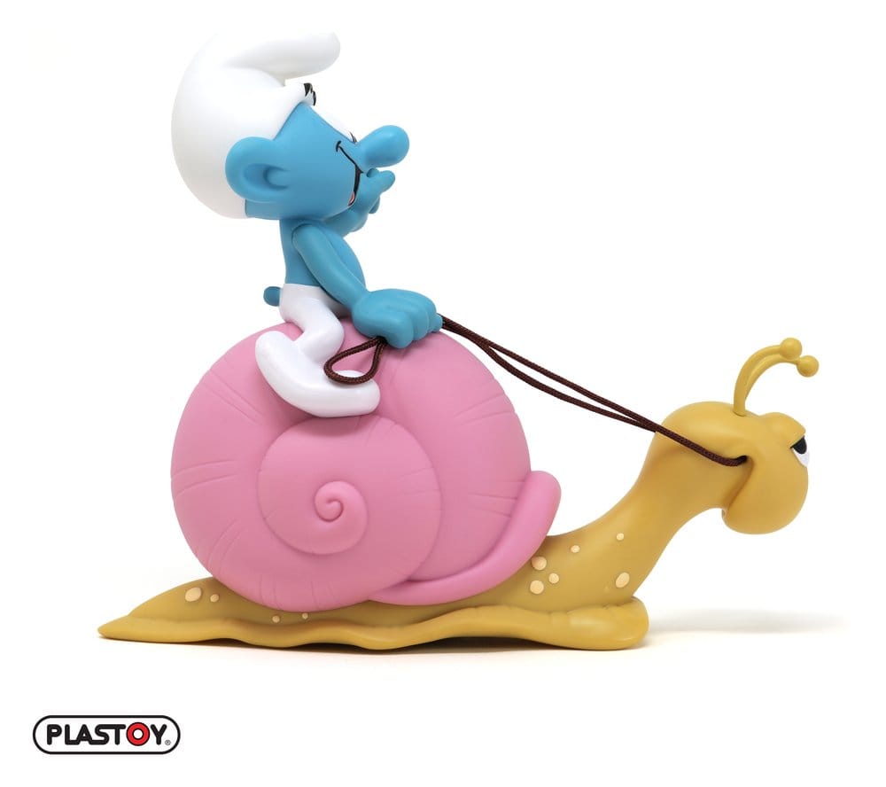 Los Pitufos: Hucha Smurf on a Snail's Back 19 cm