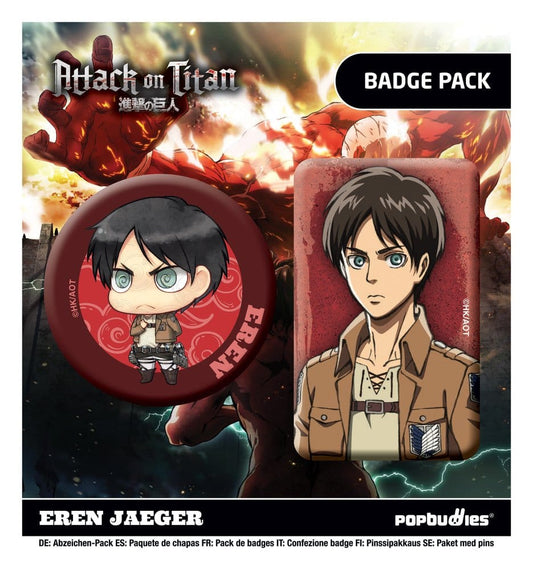 Attack on Titan pack de 2 Insignias Eren Jaeger