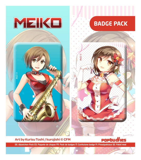 Vocaloid Pack de 2 Chapas Meiko (Art by Kurisu Toshi / kurojishi)