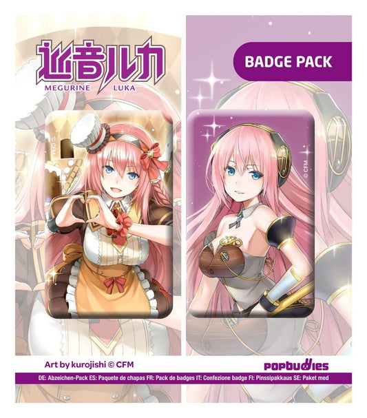 Vocaloid Pack de 2 Chapas Megurine Luka (Art by kurojish)
