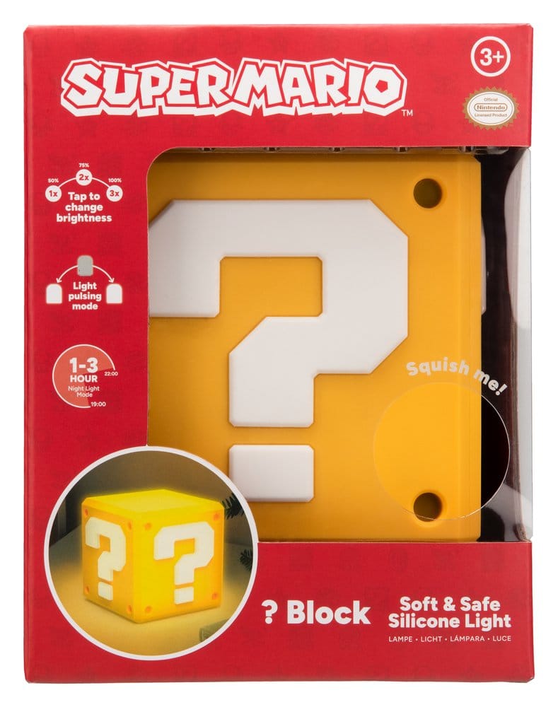 Super Mario SquishyGlo Lámpara Question Block Rechargeable 13 cm