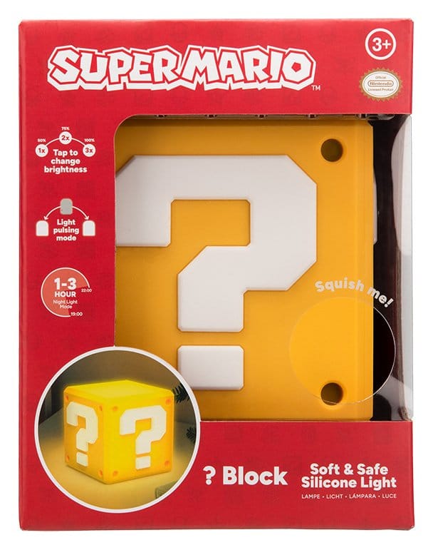 Super Mario SquishyGlo Lámpara Question Block Rechargeable 13 cm