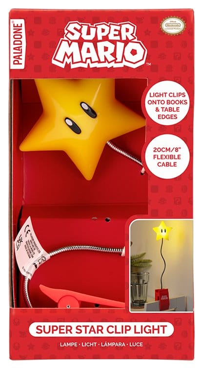 Super Mario Lámpara Super Star Clip 33 cm