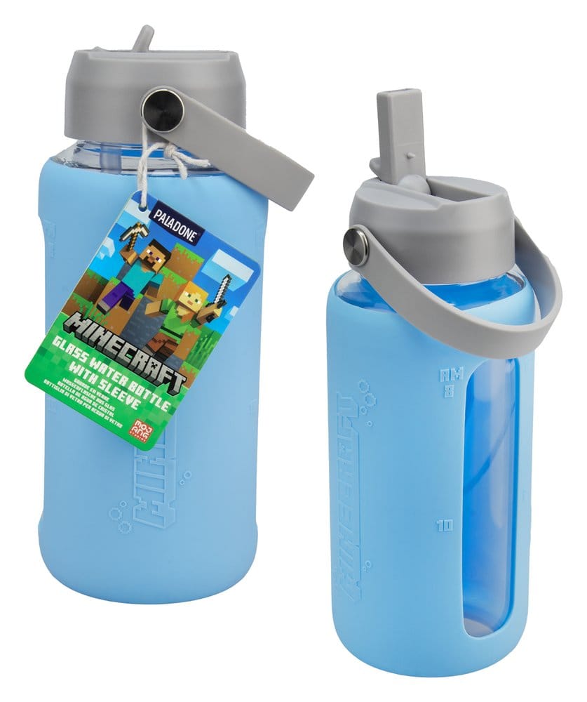Minecraft Botella de agua de cristal con funda