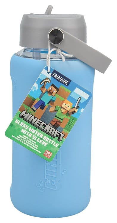 Minecraft Botella de agua de cristal con funda