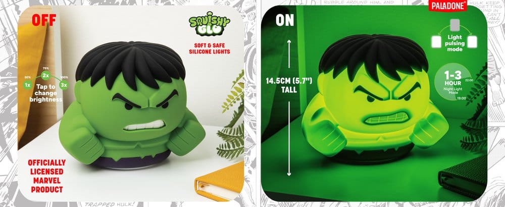 Marvel Universe SquishyGlo Lámpara Hulk Rechargeable 15 cm