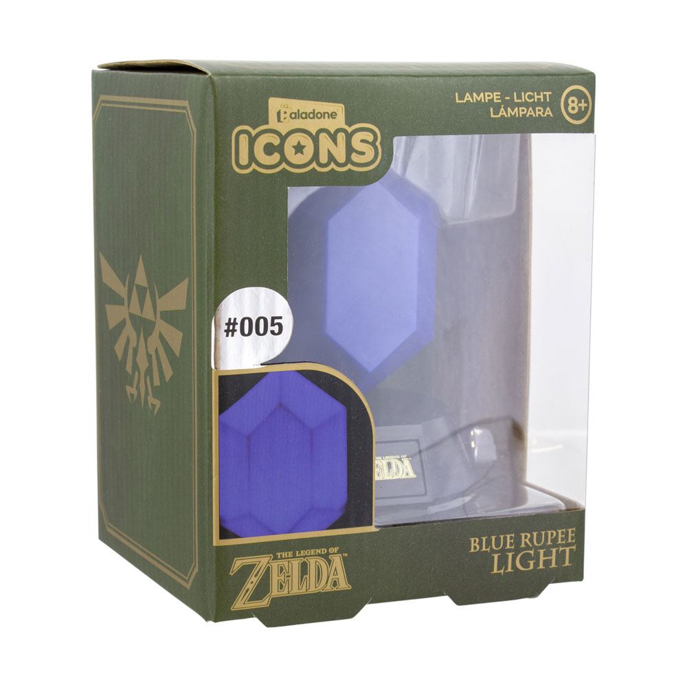 The Legend of Zelda Bros lámpara 3D Icon Blue Rupee 10 cm