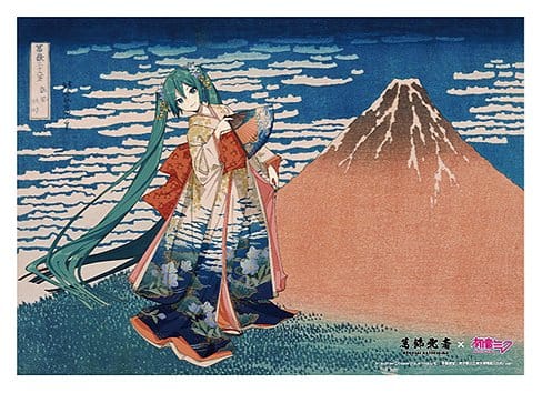 Katsushika Hokusai x Hatsune Miku Panel acrílico Thirty-six Views of Mount Fuji Fine Wind, Clear Morning 30 cm