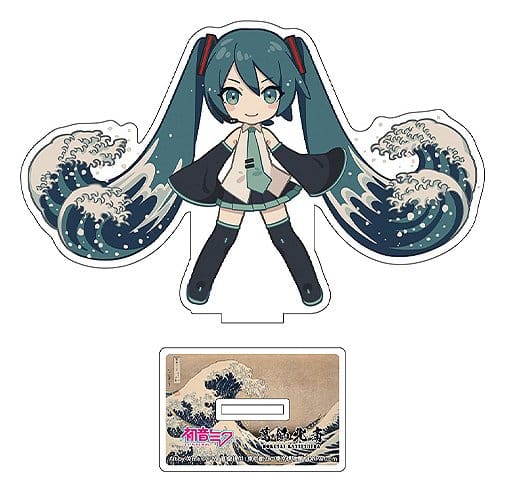 Hatsune Miku x Katsushika Hokusai iXima Soporte acrílico The Great Wave off Kanagawa (Chibi) 10 cm (5)